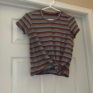 Madewell Knot-Front Tee in Stripe